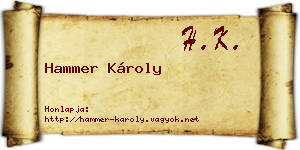 Hammer Károly névjegykártya