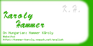 karoly hammer business card